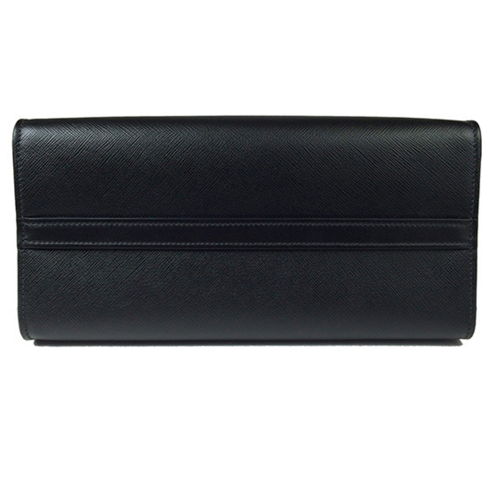 Prada Saffiano Calf Leather Paradigm Black 2way Handbag - Picture 4 of 6